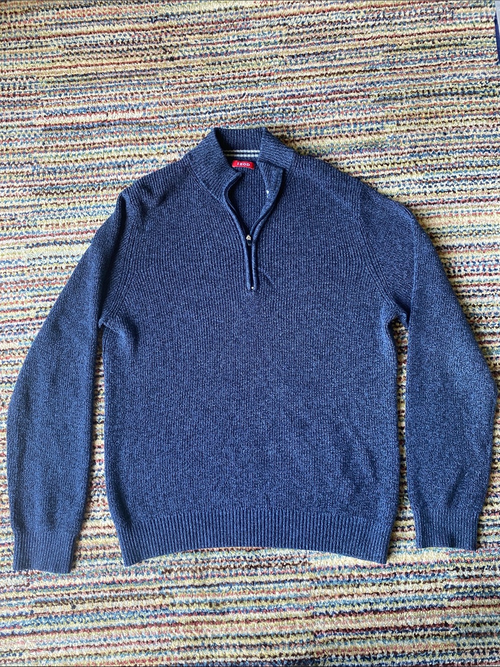 Izod Men's Navy Zip-Neck Sweater